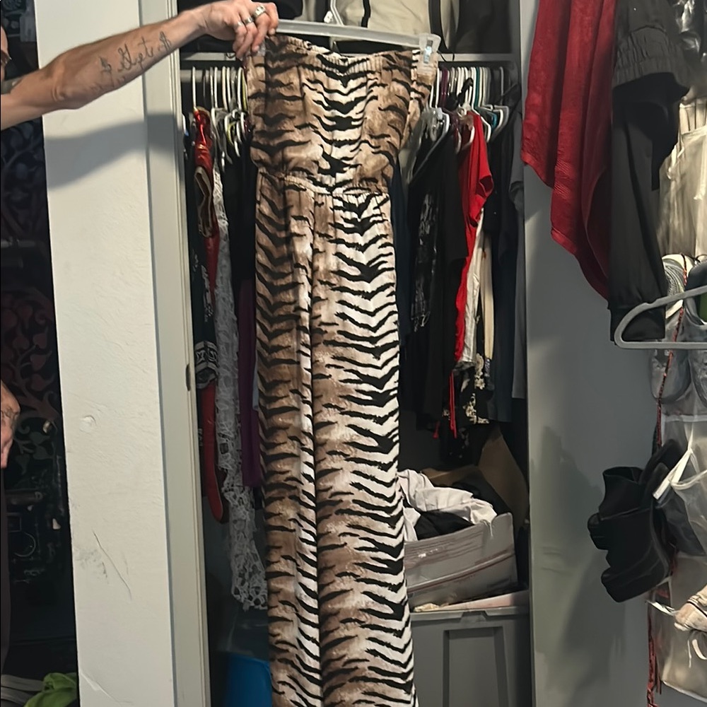 Shasa Brown and Black Zebra Print Dress